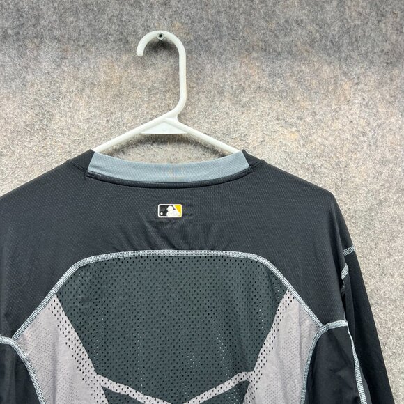 Pittsburgh Pirates Shirt Mens XXL Gray Black 3/4 Sleeve Dri-Fit MLB Nike Pro - Picture 2 of 12